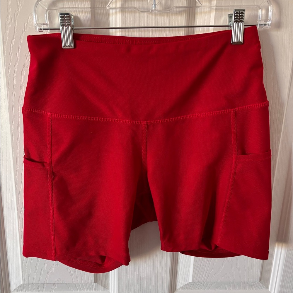Tesla Red Bike Shorts Athletic Wear